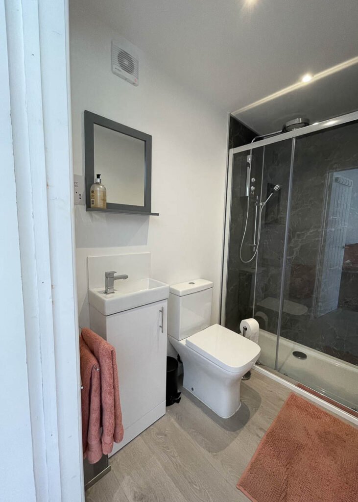 Example of a cloakroom or shower room in a Timber Rooms building
