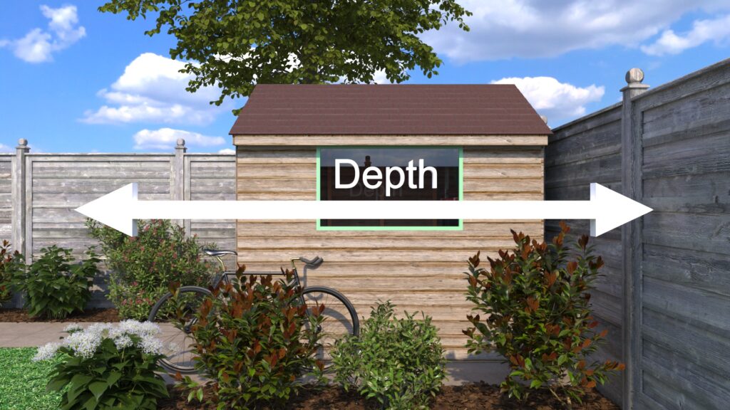 Measure the depth of space you have for your garden room or annexe